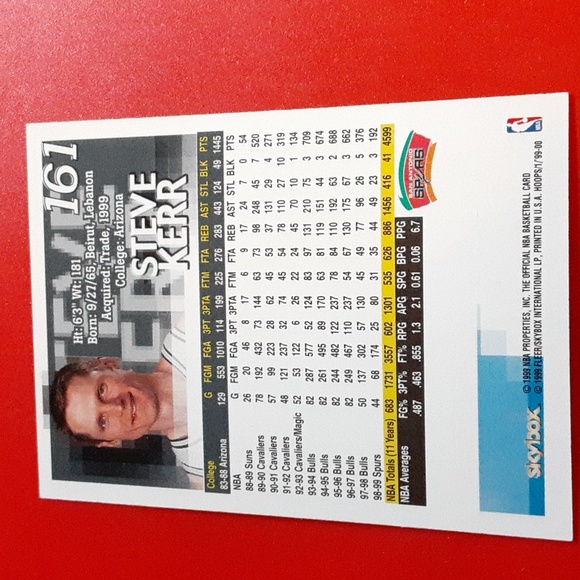 AUTOGRAPHED Steve Kerr San Antonio Spurs NBA Basketball Trading Card - Picture 2 of 3